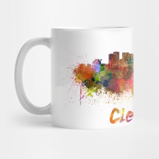 Cleveland skyline in watercolor Mug